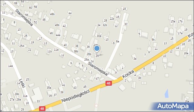 Dęblin, Staromiejska, 20, mapa Dęblin