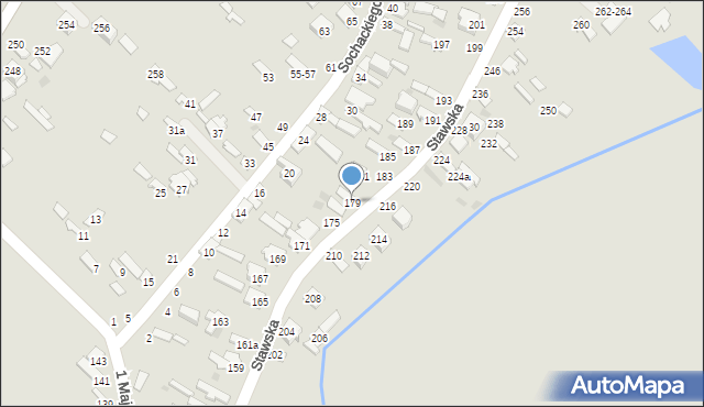 Dęblin, Stawska, 179, mapa Dęblin