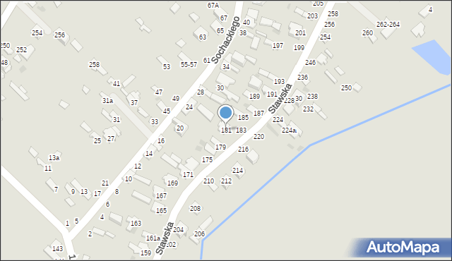 Dęblin, Stawska, 181, mapa Dęblin