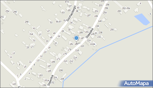 Dęblin, Stawska, 183, mapa Dęblin