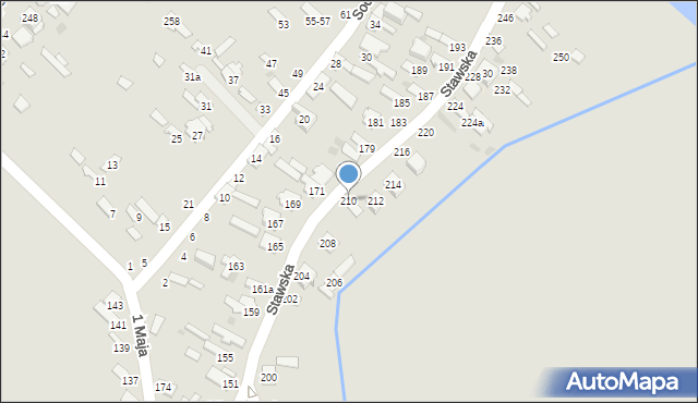 Dęblin, Stawska, 210, mapa Dęblin