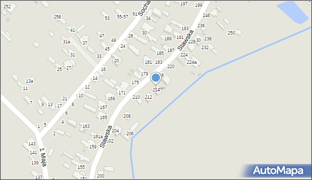Dęblin, Stawska, 214, mapa Dęblin