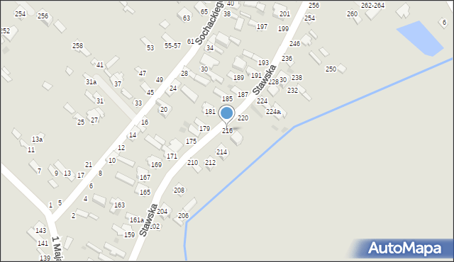 Dęblin, Stawska, 216, mapa Dęblin