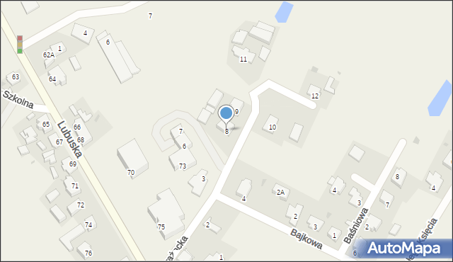 Deszczno, Strażacka, 8, mapa Deszczno