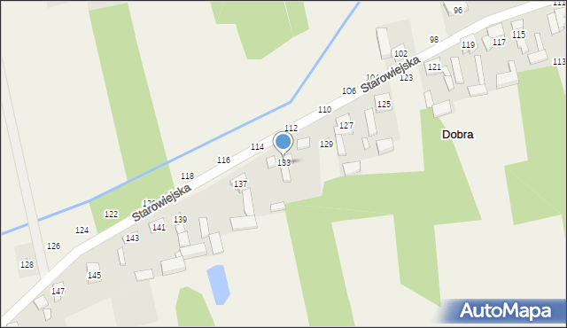 Dobra, Starowiejska, 133, mapa Dobra