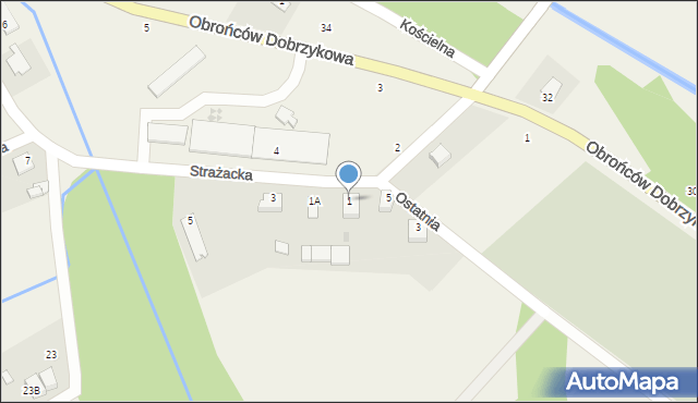 Dobrzyków, Strażacka, 1, mapa Dobrzyków