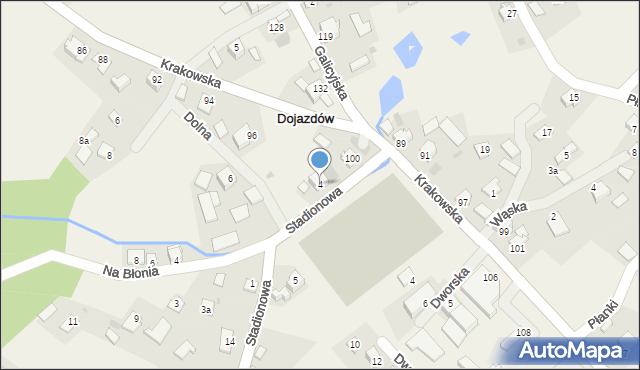 Dojazdów, Stadionowa, 4, mapa Dojazdów