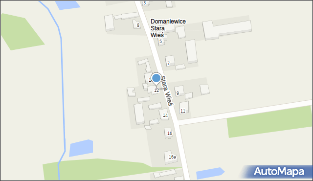 Domaniewice, Stara Wieś, 12, mapa Domaniewice