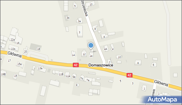 Domaszowice, Strzelecka, 1b, mapa Domaszowice