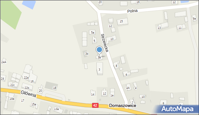 Domaszowice, Strzelecka, 3a, mapa Domaszowice