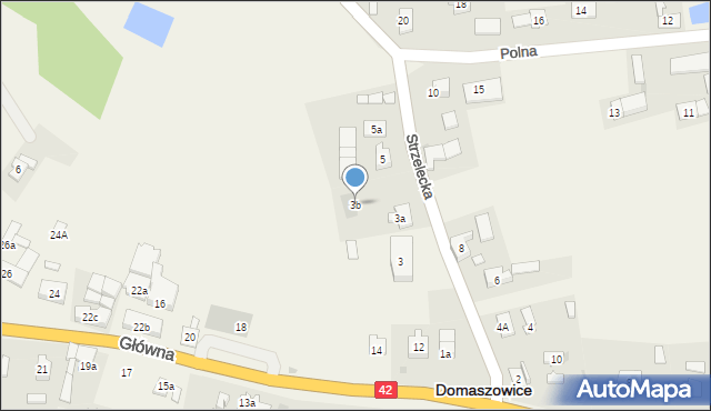 Domaszowice, Strzelecka, 3b, mapa Domaszowice