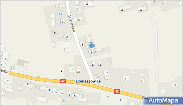 Domaszowice, Strzelecka, 6, mapa Domaszowice