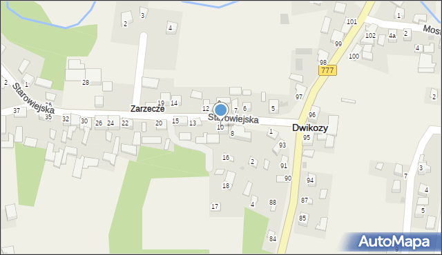 Dwikozy, Starowiejska, 10, mapa Dwikozy