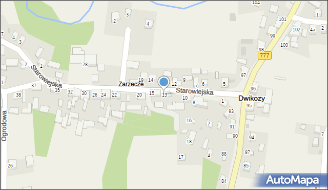 Dwikozy, Starowiejska, 13, mapa Dwikozy