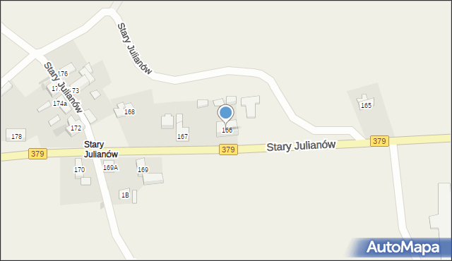 Dziećmorowice, Stary Julianów, 166, mapa Dziećmorowice