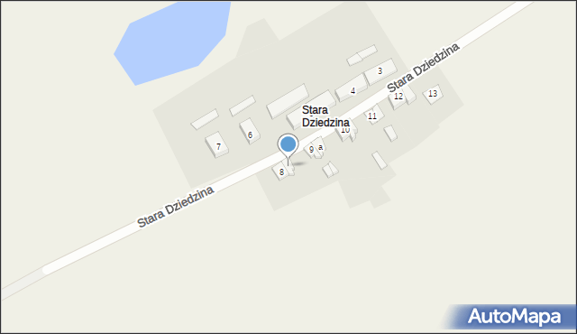 Dziedzice, Stara Dziedzina, 8a, mapa Dziedzice