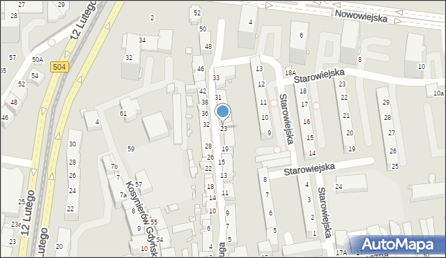 Elbląg, Struga Andrzeja, 23, mapa Elbląga