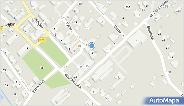 Gąbin, Stary Rynek, 14, mapa Gąbin