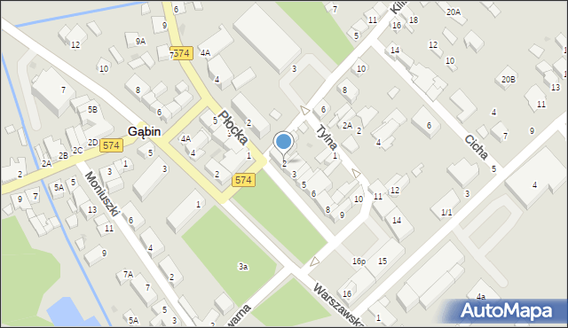 Gąbin, Stary Rynek, 2, mapa Gąbin