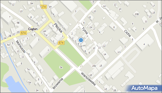 Gąbin, Stary Rynek, 6, mapa Gąbin