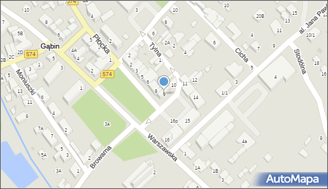 Gąbin, Stary Rynek, 9, mapa Gąbin