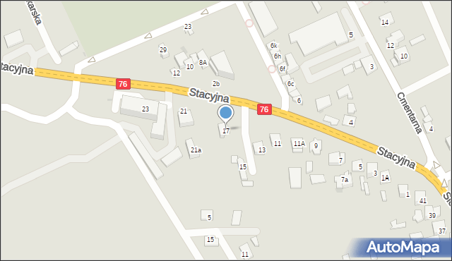 Garwolin, Stacyjna, 17, mapa Garwolin