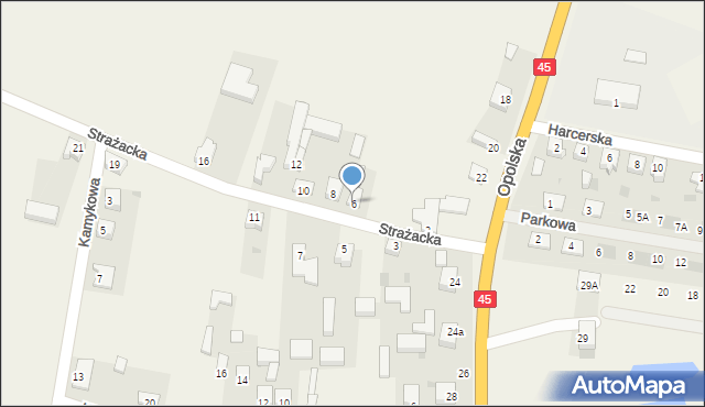 Gaszyn, Strażacka, 6, mapa Gaszyn