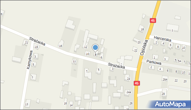 Gaszyn, Strażacka, 8, mapa Gaszyn