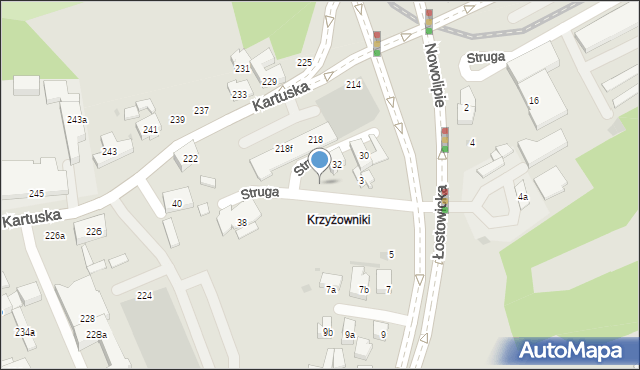 Gdańsk, Struga Andrzeja, 32a, mapa Gdańska