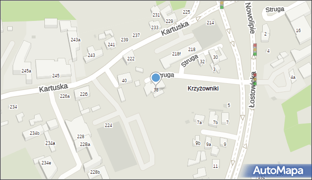 Gdańsk, Struga Andrzeja, 38, mapa Gdańska