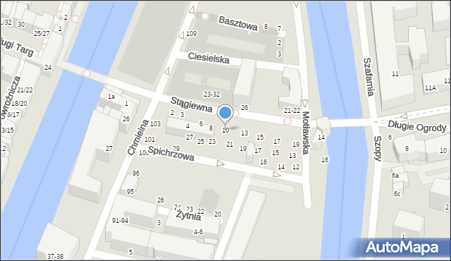 Gdańsk, Stągiewna, 10, mapa Gdańska