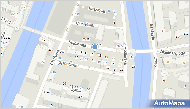 Gdańsk, Stągiewna, 11, mapa Gdańska