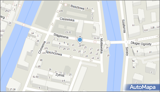 Gdańsk, Stągiewna, 13, mapa Gdańska