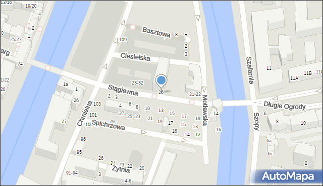 Gdańsk, Stągiewna, 26, mapa Gdańska
