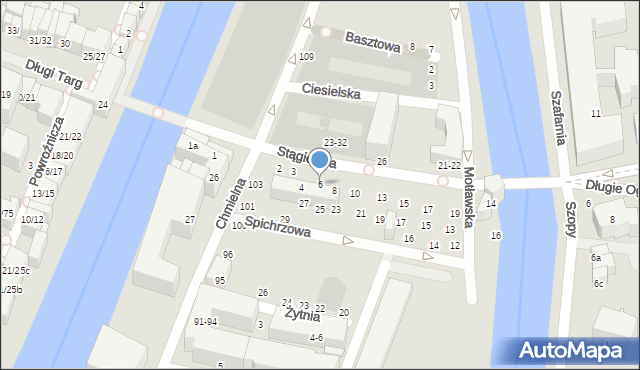 Gdańsk, Stągiewna, 6, mapa Gdańska