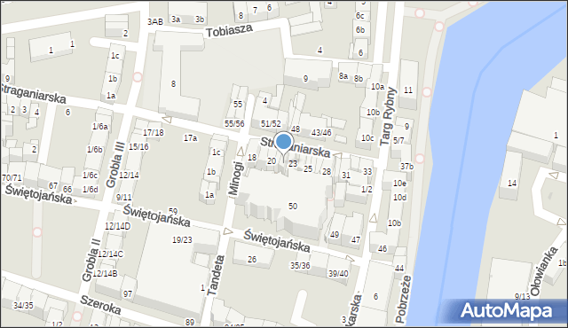 Gdańsk, Straganiarska, 22, mapa Gdańska