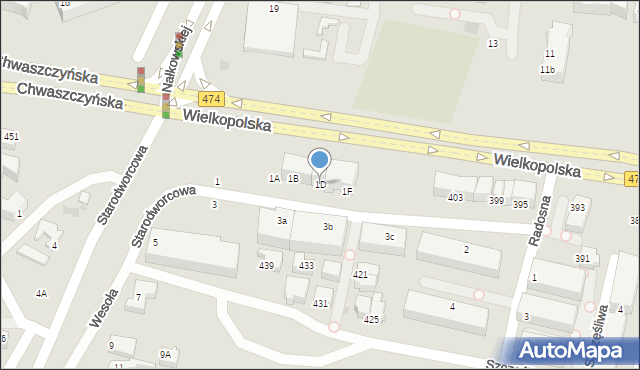 Gdynia, Starodworcowa, 1D, mapa Gdyni