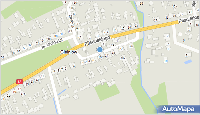 Gielniów, Strażacka, 10, mapa Gielniów