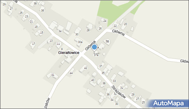 Gierałtowice, Strażaków, 39, mapa Gierałtowice