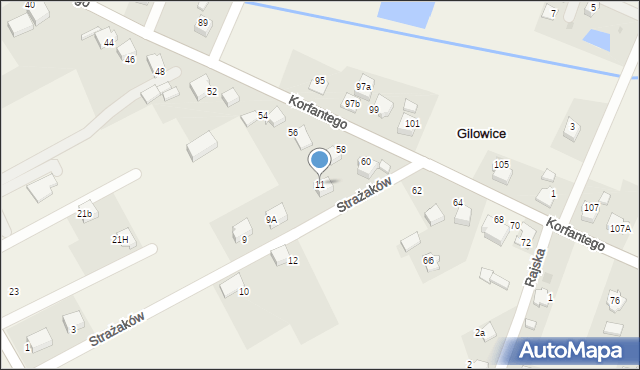 Gilowice, Strażaków, 11, mapa Gilowice