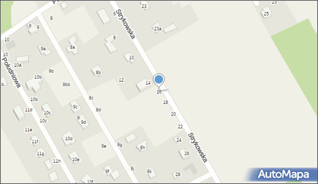 Glinnik, Strykowska, 16, mapa Glinnik