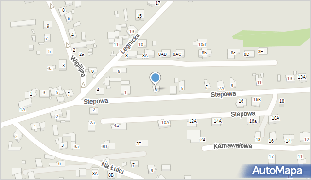 Gliwice, Stepowa, 3, mapa Gliwic
