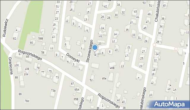 Gliwice, Strzeleckiego Pawła, 4, mapa Gliwic