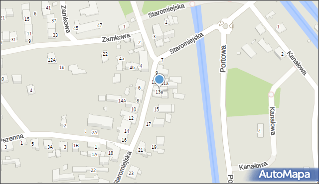 Gliwice, Staromiejska, 13a, mapa Gliwic