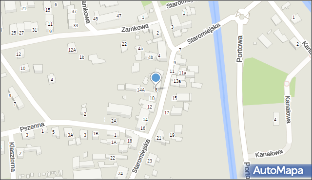 Gliwice, Staromiejska, 8, mapa Gliwic