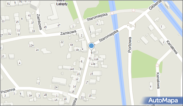 Gliwice, Staromiejska, 9, mapa Gliwic