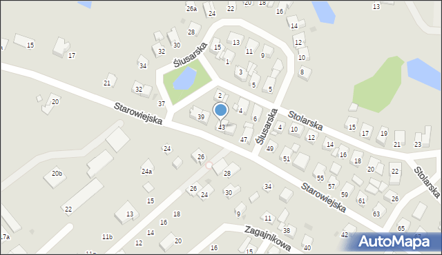 Gniezno, Starowiejska, 43, mapa Gniezna