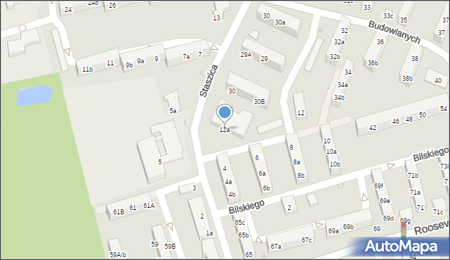 Gniezno, Staszica Stanisława, 12a, mapa Gniezna