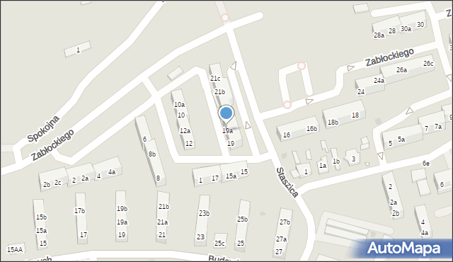 Gniezno, Staszica Stanisława, 19a, mapa Gniezna