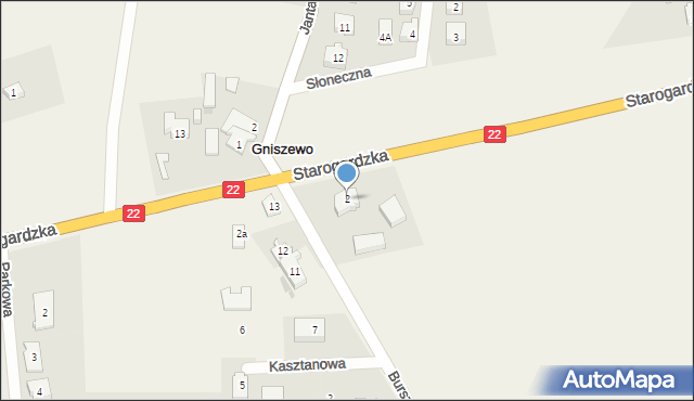 Gniszewo, Starogardzka, 2, mapa Gniszewo